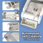 【Selfcleaner】 Smart App-Controlled Self-Cleaning Litter Box with Dual Safety Sensors and Odor-Free System, Automatic Top-Opening Cat Litter Box for Easy Pet Care